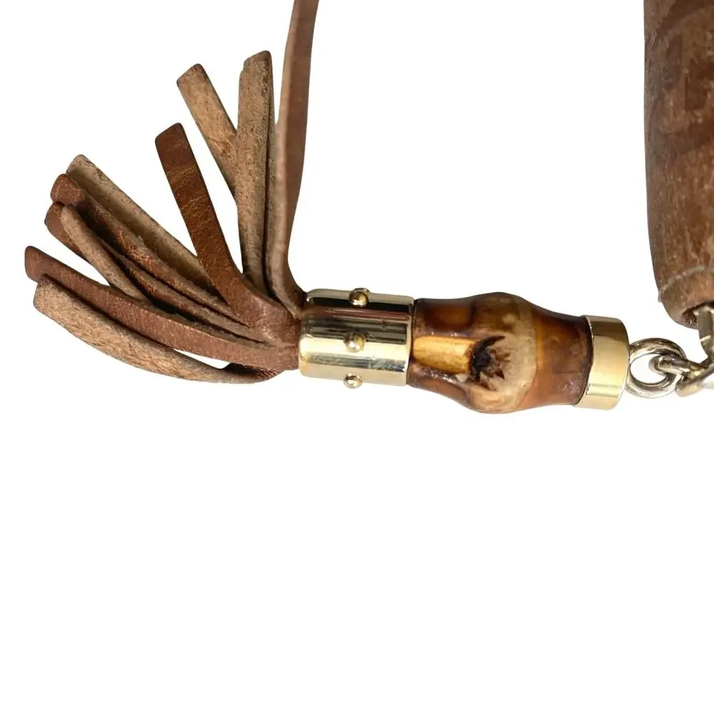 Gucci tassle brown OLD LIBECCIO GG leather organizer wallet - Picture 6 of 16